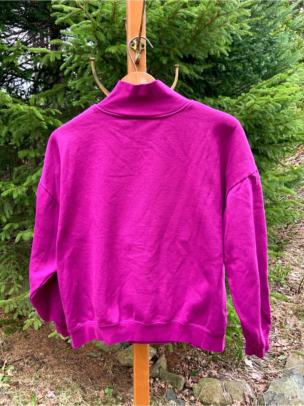 Vintage Purple Embroidered Flower Sweatshirt - Size L - Picture 3 of 5